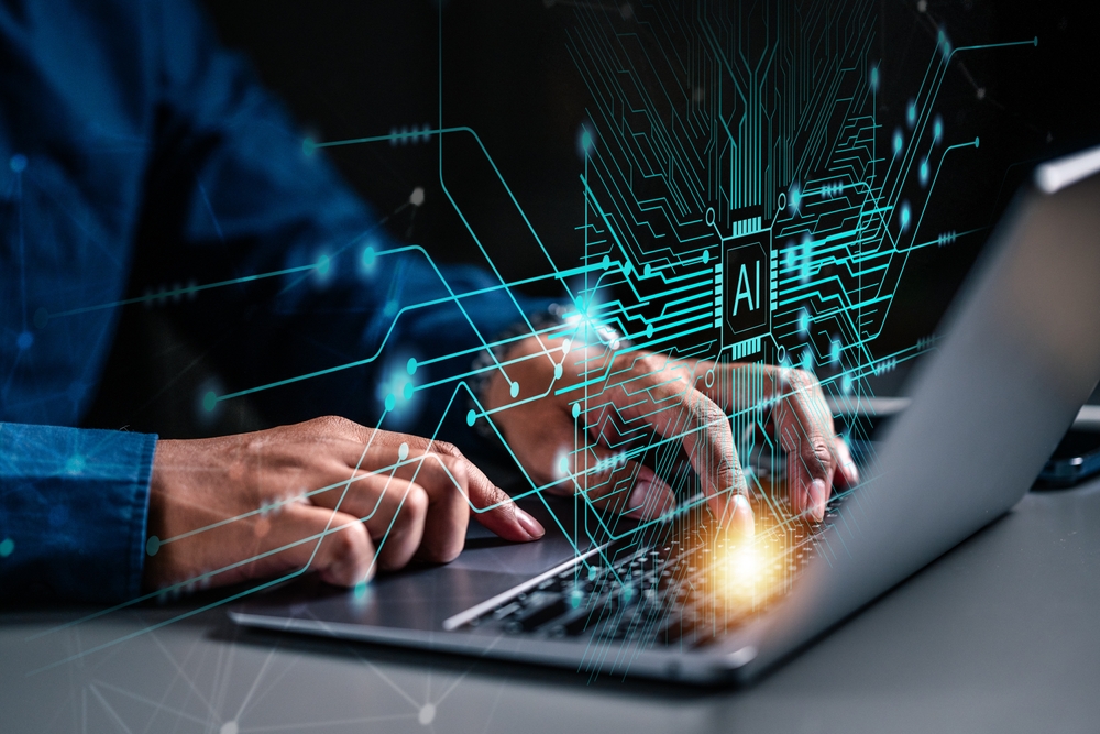 Businessman,,Technology,,Ai,,Artificial,Intelligence,,Development,,Keyboard,,Laptop,,Innovation,,Intelligence,